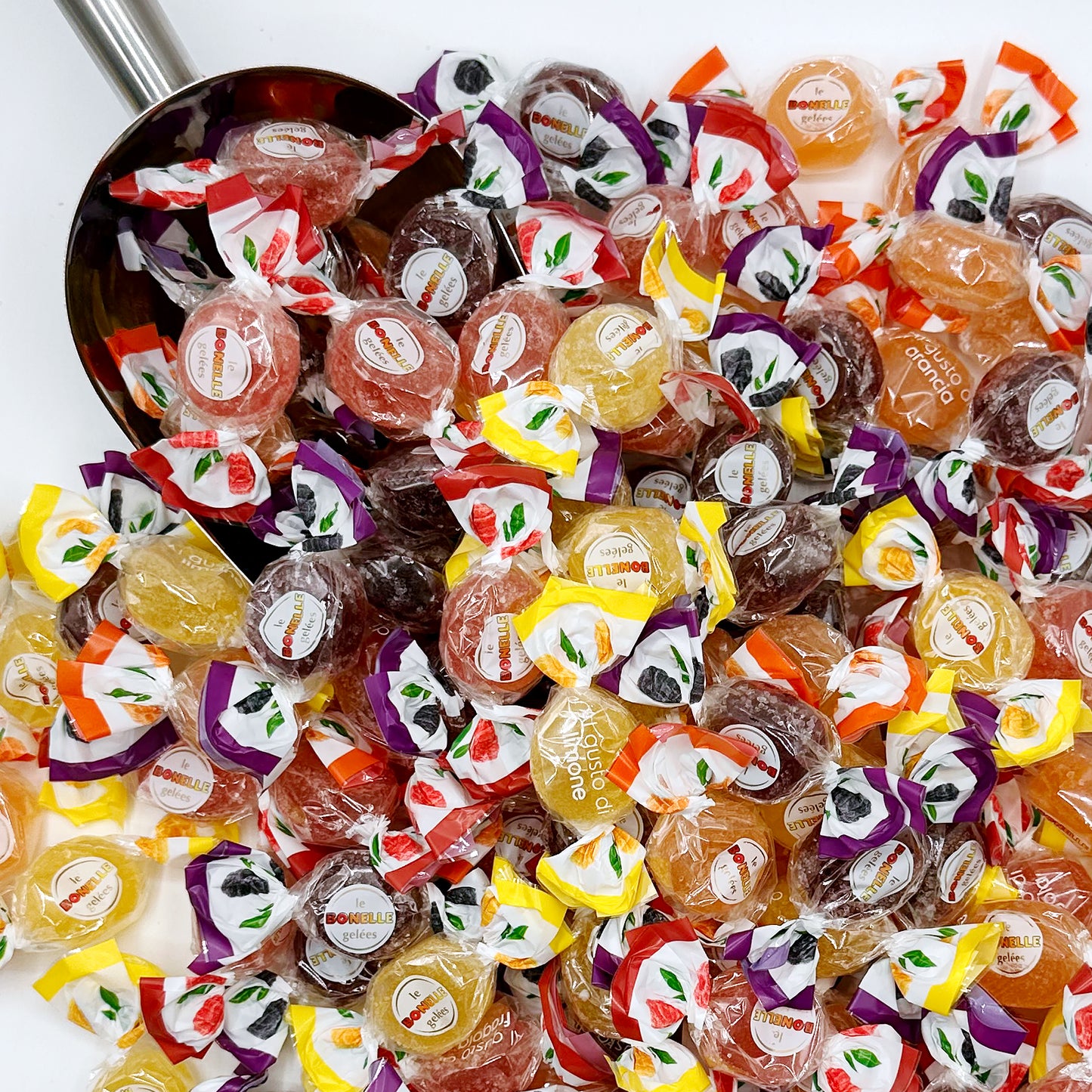 Bonelle Italian Fruit Jelly Candy - 1 Pound Bulk Bag (Approx 60 Pieces), Italian Candy, Jelly Candies Gluten Free & Vegan Individually Wrapped Treats