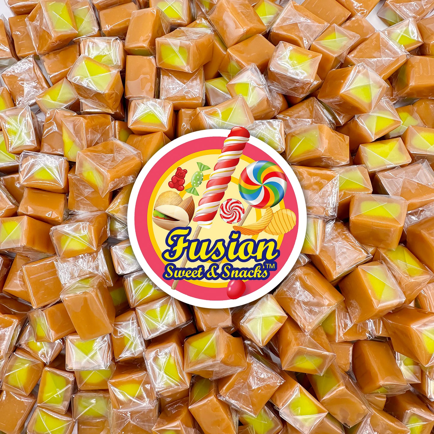 Caramel Cubes Candy Green Apple Filling - 1 Pound Bulk Bag -Individually Wrapped, Caramel Chews Soft Classic Chewy Candy, For all Holidays And Any Occasion. (Approx 75 Count)