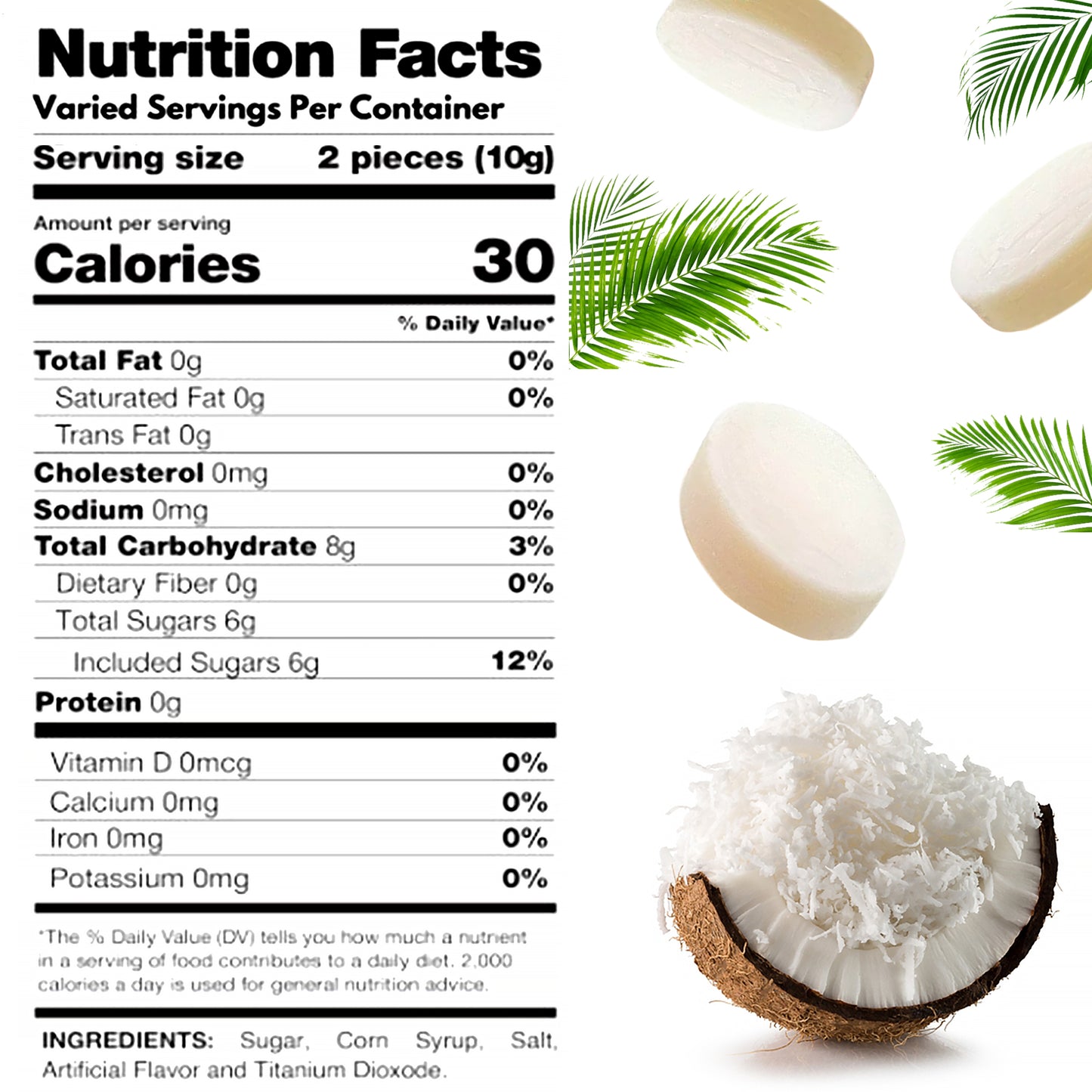 Coconut Hard Candy - 1 Pound Individually Wrapped Candy, Creamy Filled Coconut Candy, Bulk Bag Old Fashioned Treats