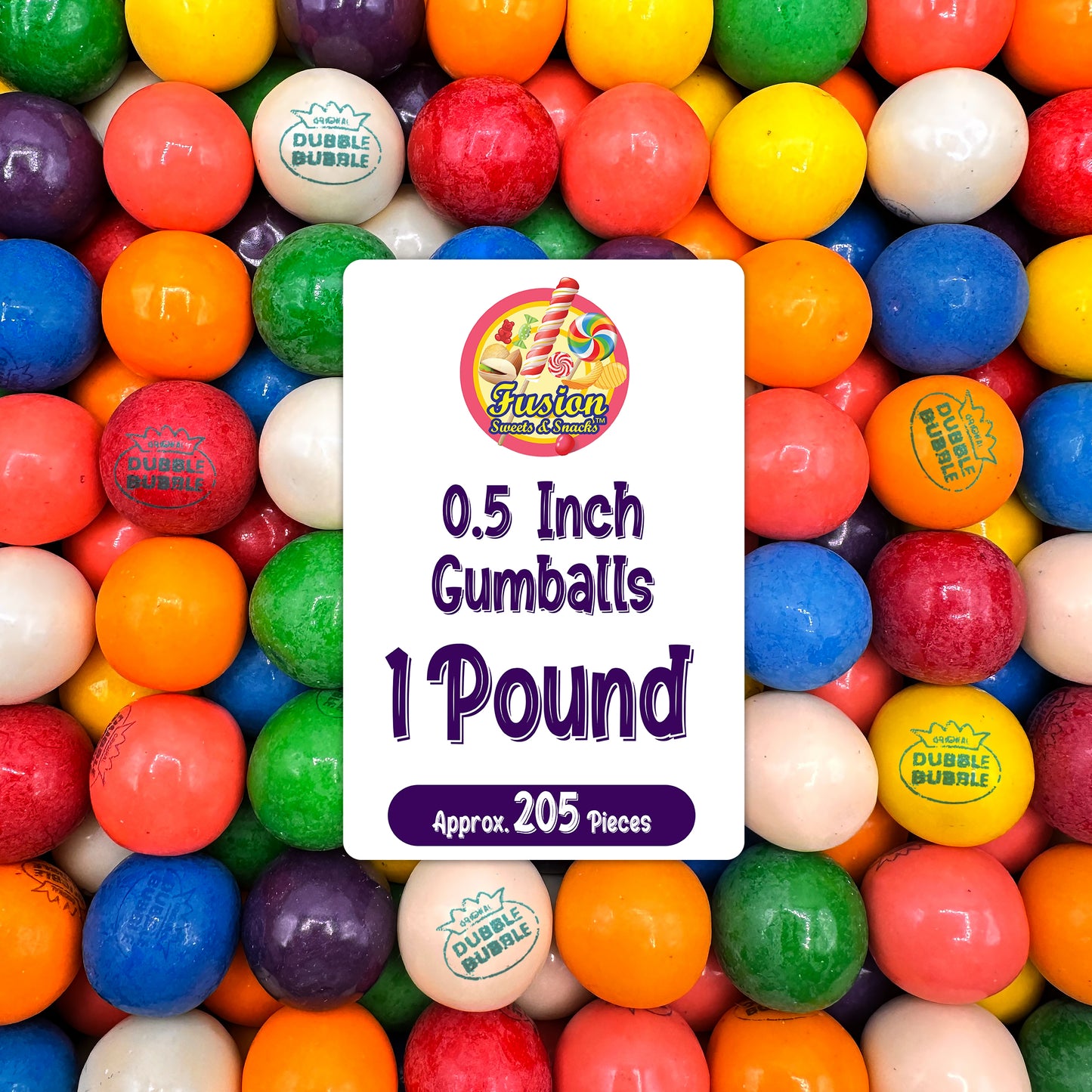 Gumballs Bulk 1/2inch 1 Pound Bag - Gumballs For Gumball Machine - Gumball Machine Refills - Assorted Fruit Flavor