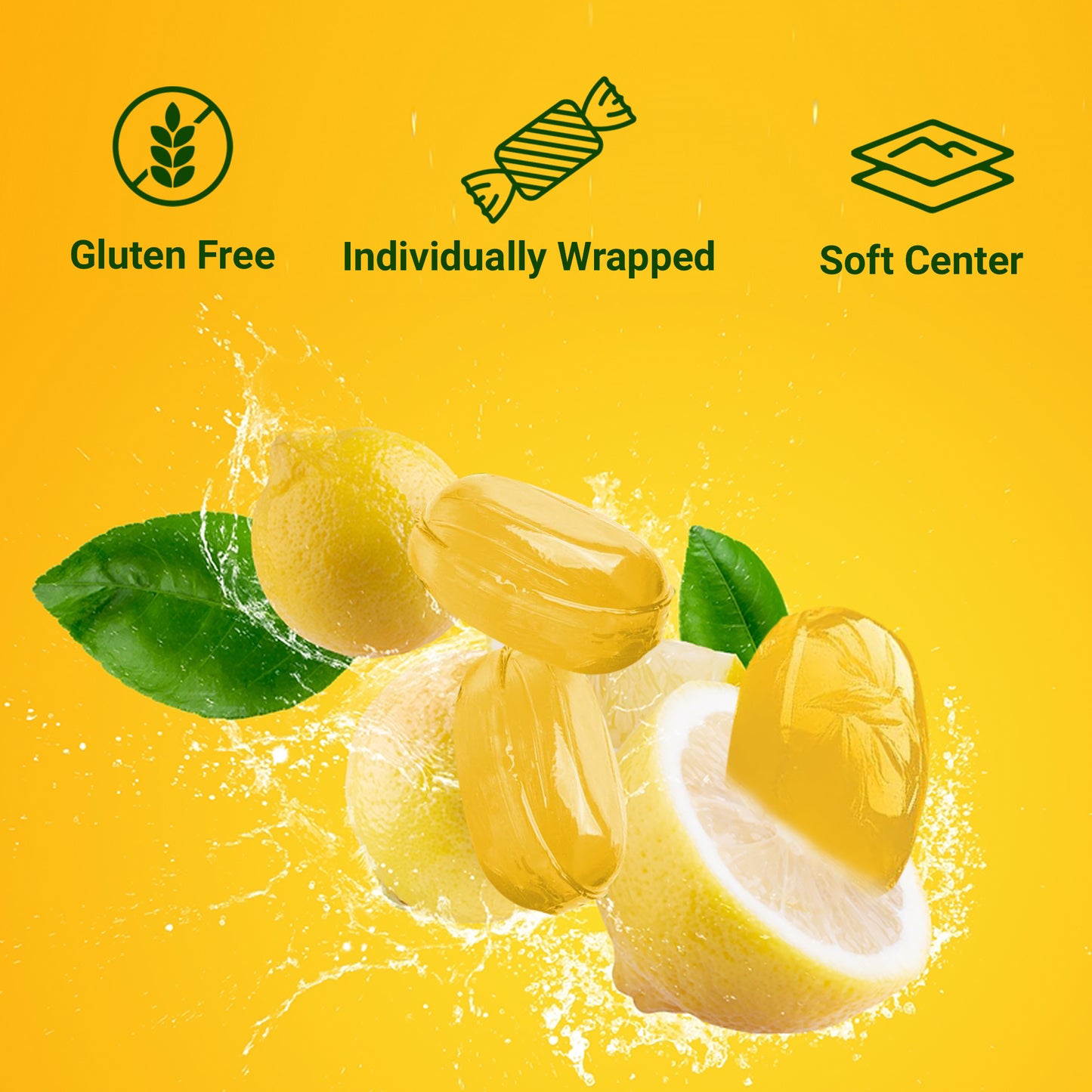 Lemon Drops Hard Candy – 1 Pound Bag (Approx. 75 Pieces) – Individually Wrapped Old Fashioned Italian Lemon Candy – Perle di Sole Tart Citrus Drop Treats