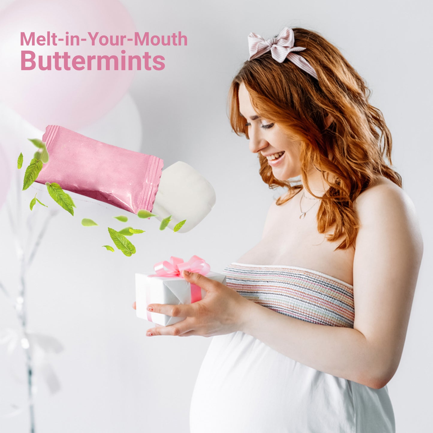 Pink Buttermints - 100 Count - Pink Candy For Baby Shower - Baby Shower Candy - Perfect For Gender Reveal Parties, Hospital Goodie Bags, Welcome Baby Party, And More