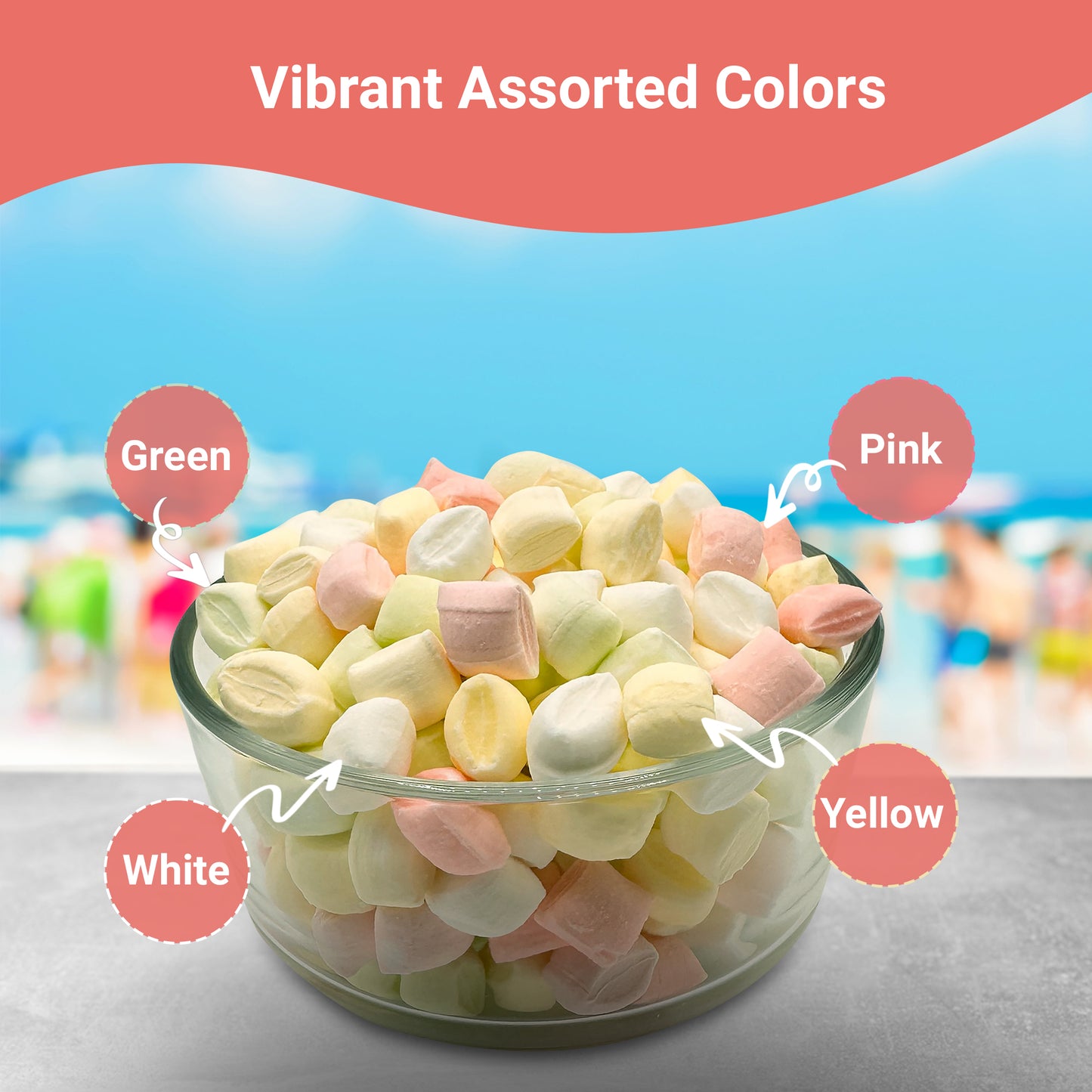 Party Mints Assorted - 2 Pound Bulk Bag Baby Shower Mint - After Dinner Mints- Colorful Delicious Pastel Colored Cube Candy Smooth And Melty Breath Savers - Perfect for Weddings