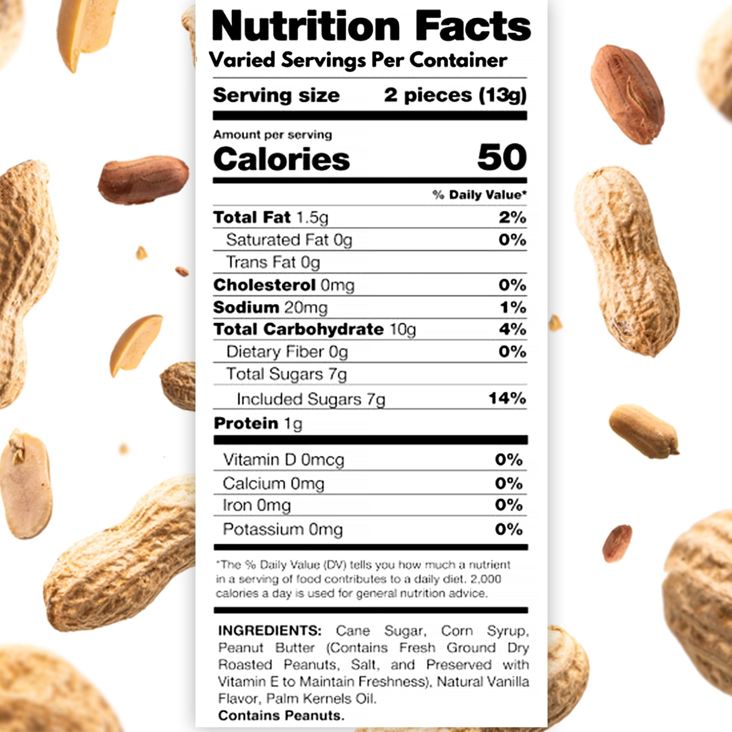 Peanut Butter Bars Candy - 2 Pounds (Approx 120 Pieces), Peanut Butter Candy Bars In Bulk Bag, Individually Wrapped Old Fashioned Treats