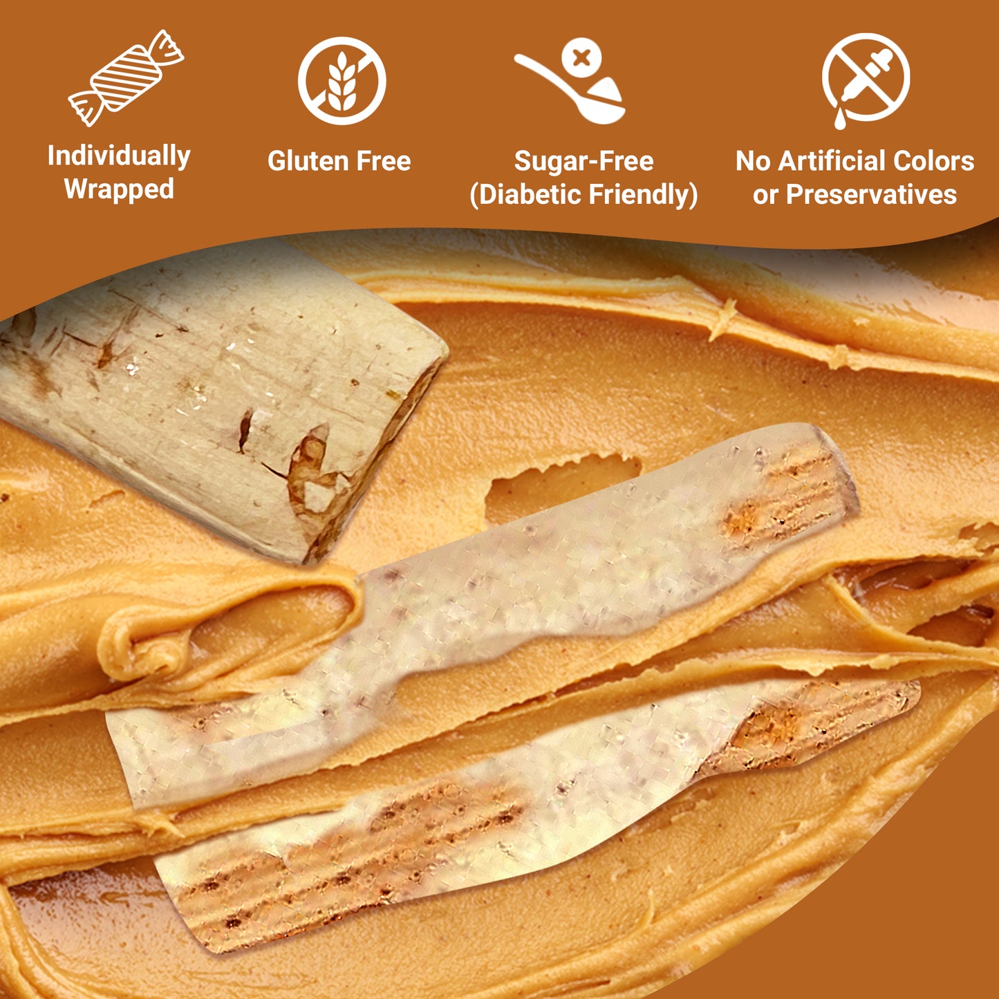 Sugar Free Peanut Butter Bars - 1 Pound Individually Wrapped - Atkinson Bulk Peanut Butter Candy