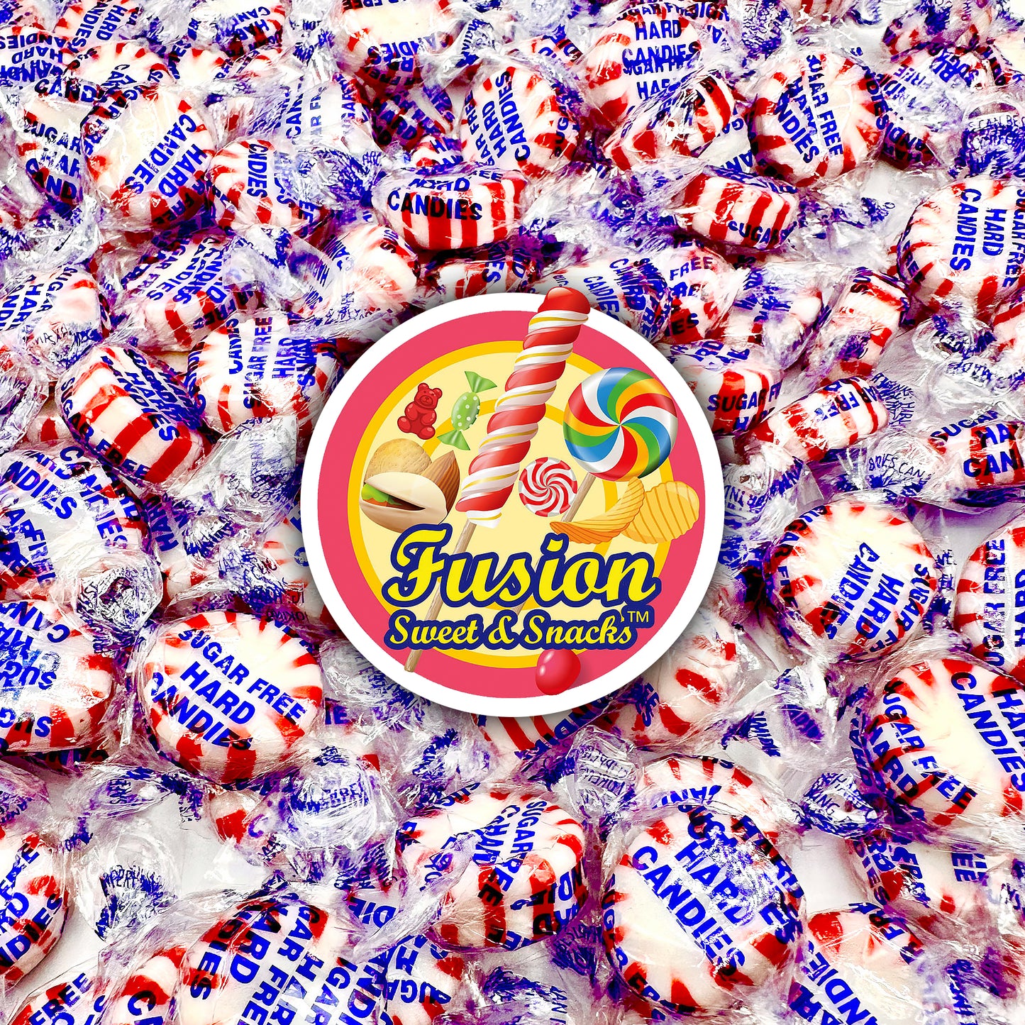 Sugar Free Peppermint Candy - 1 Pound Bulk Bag - Individually Wrapped Sugar Free Starlight Mints- Keto and Diabetic Friendly Sugarless Hard Candy