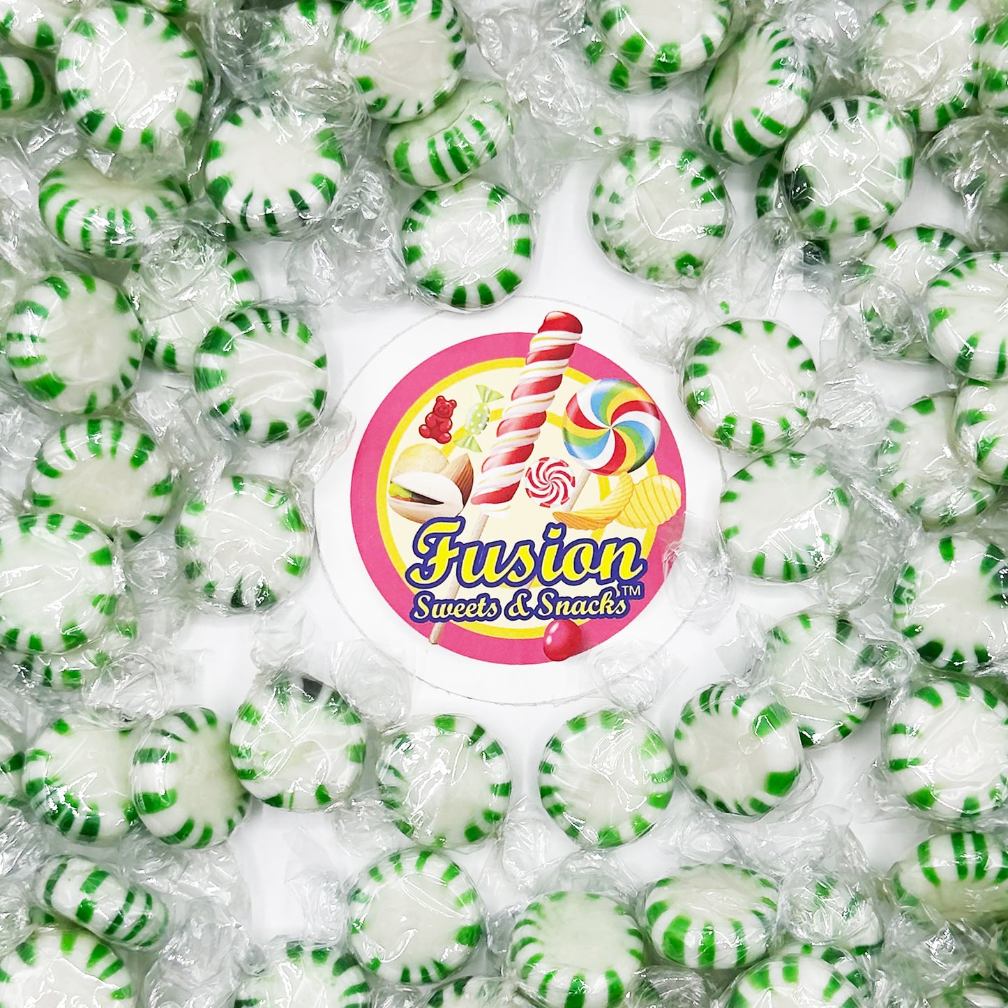 Starlight Spearmint Candy - 2 Pound Bulk (Approx 170 Pieces) Individually Wrapped Spearmint Mints - Refreshing Green and White Spearmint Hard Candy Discs - Christmas & Holiday Candy Spearmints - Starlights Breath Mints Are The Perfect After Dinner Mint