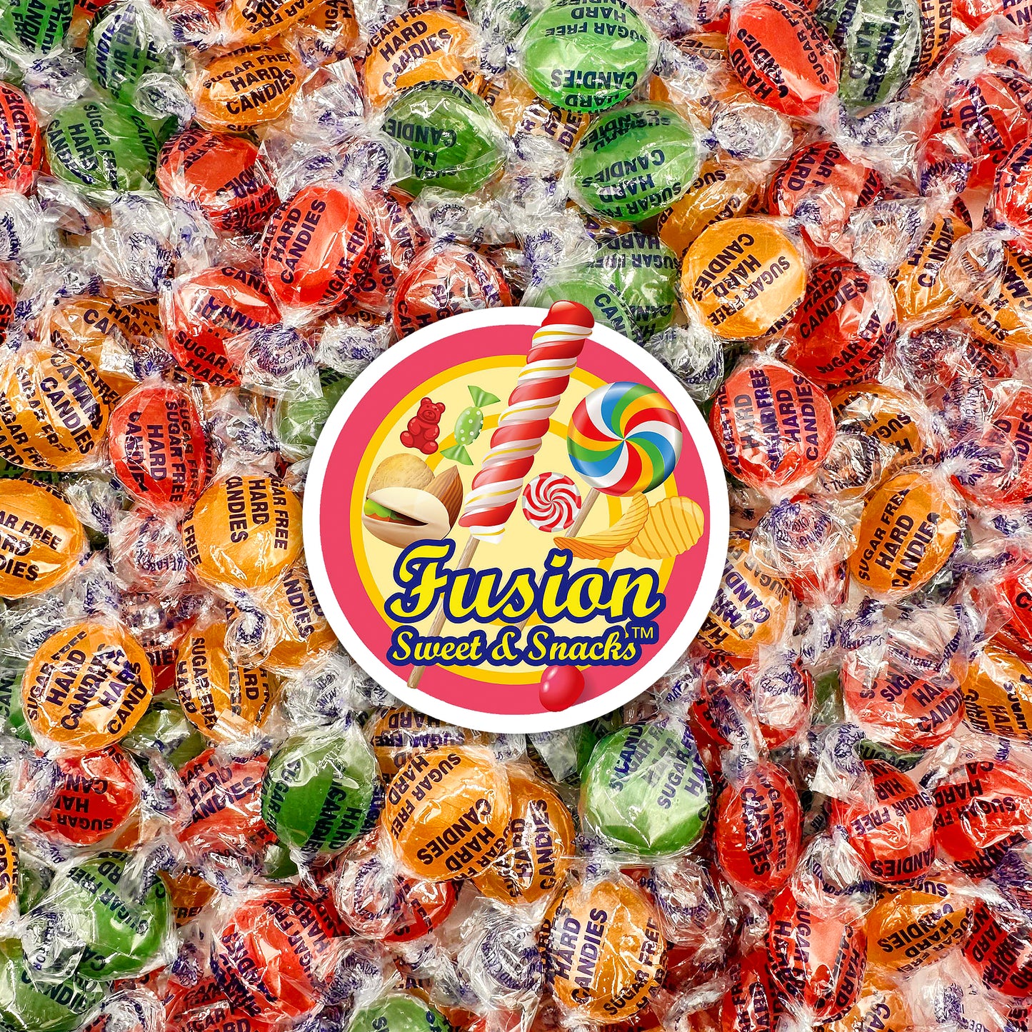 Sugar Free Assorted Fruit Flavor Hard Candy – 2 lb Bulk Bag (Approx 150 Count) - Cherry, Lime, Orange Individually Wrapped, Keto & Diabetic Friendly Low‑Calorie Sugar Free Hard Candy