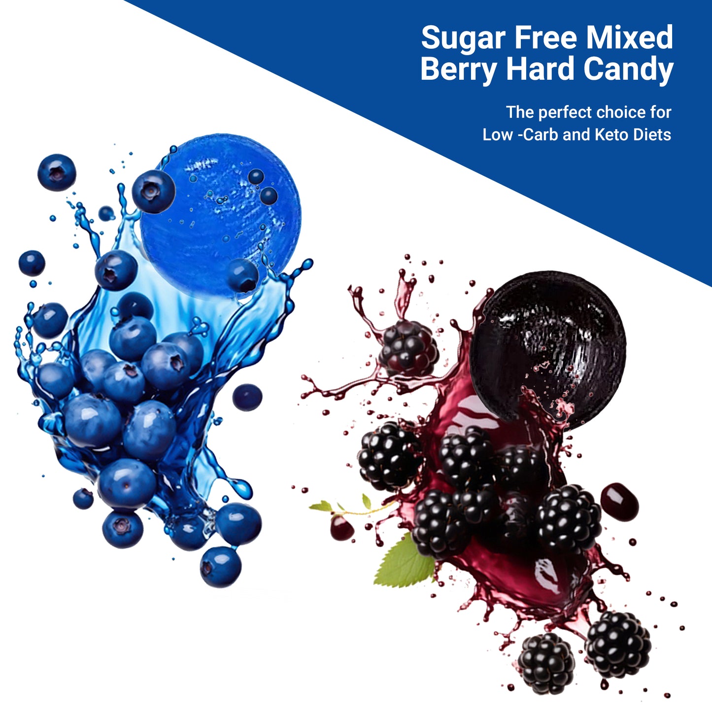 Sugar Free Mixed Berry Hard Candy – 1 lb Bulk Bag, Individually Wrapped Keto & Diabetic‑Friendly Low‑Carb Zero Sugar Gourmet Flavored Discs