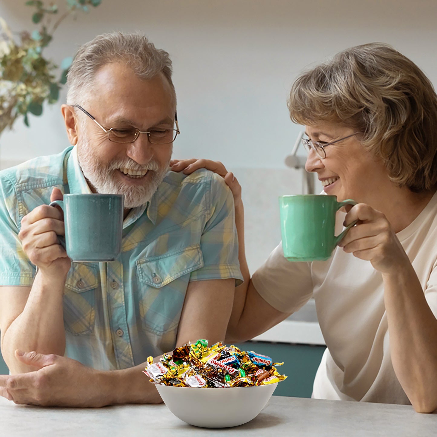 Toffee Candy Assorted - 1 Pound Bulk Chews, Toffee Candy Individually Wrapped - Five Delicious Flavors Vanilla, Chocolate, Coffee, Rum and Mint - Approx 75 Pieces