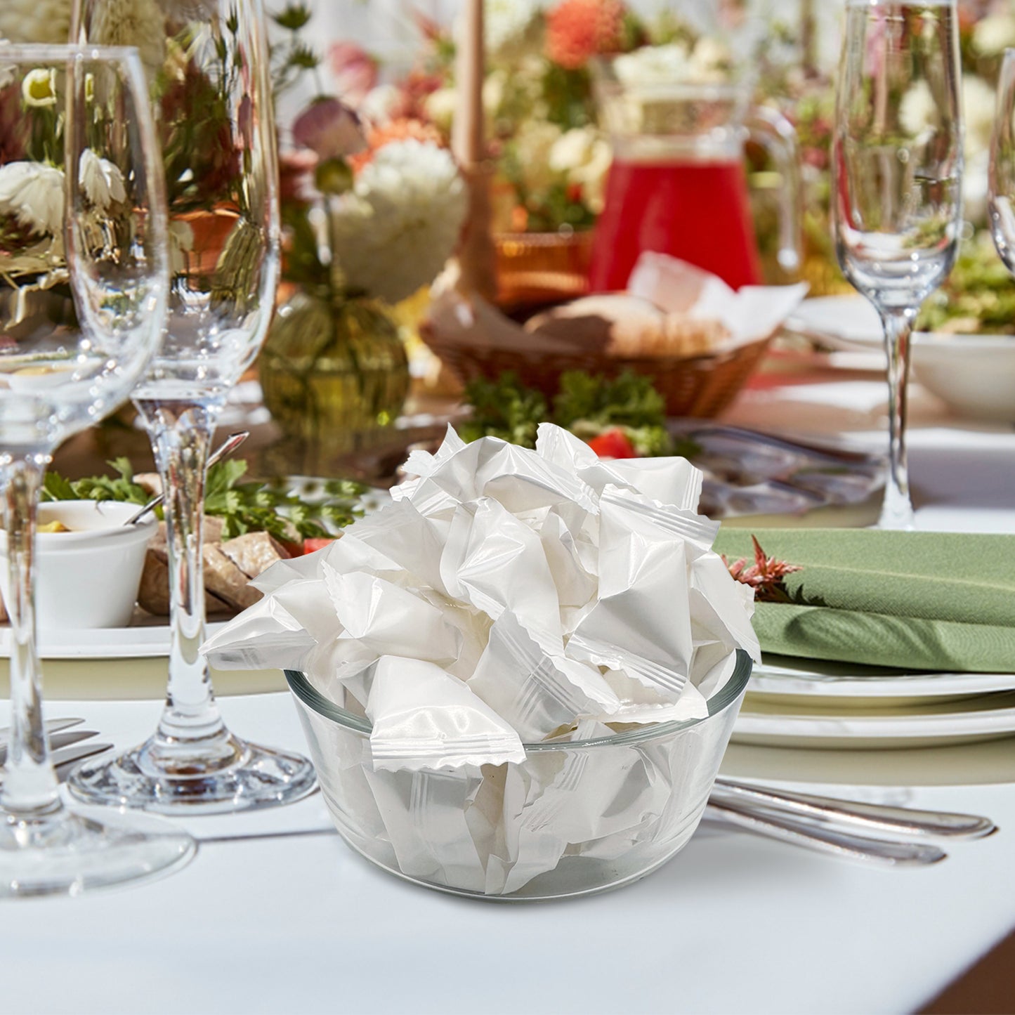 White Buttermints - 100 Count - Butter Mints Individually Wrapped - Wedding Mints