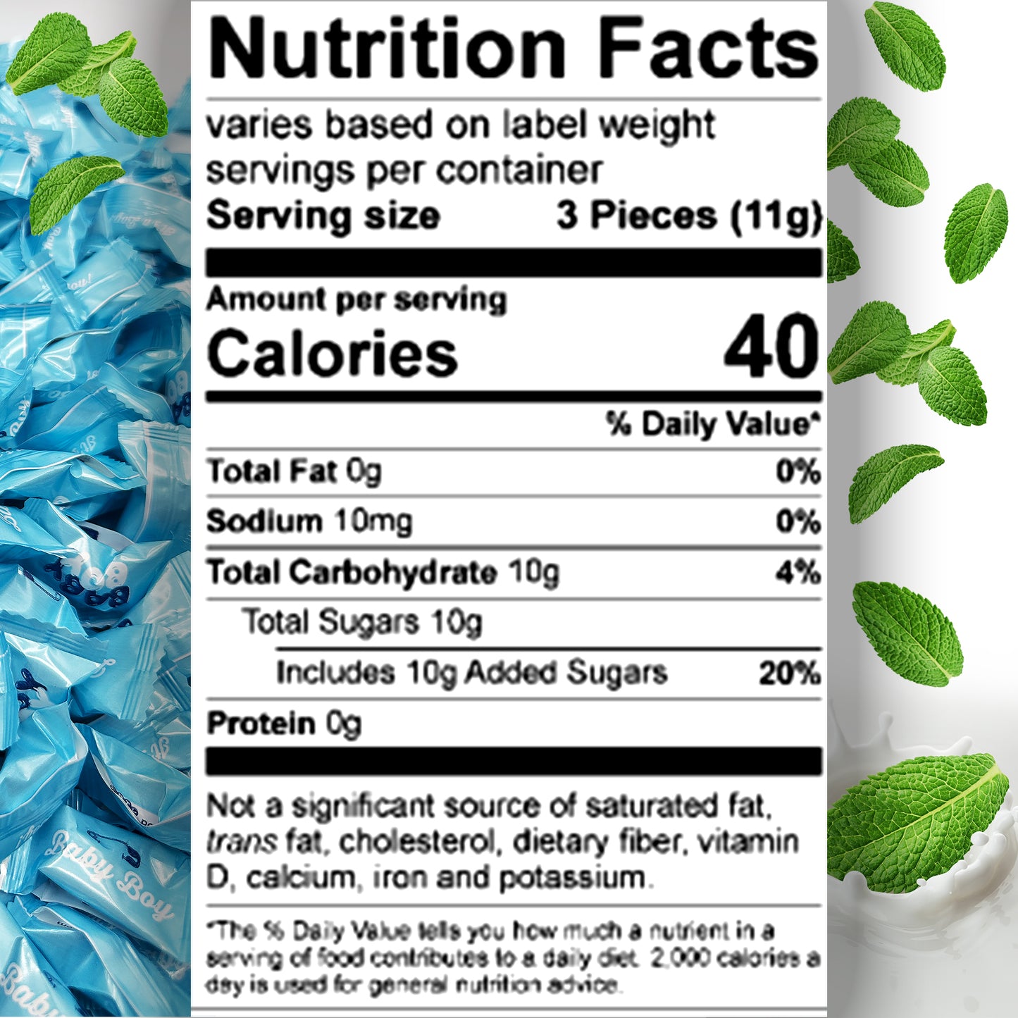 Baby Boy Buttermints - 100 Count - Baby Shower Butter Mints Individually Wrapped - Baby Shower Candy