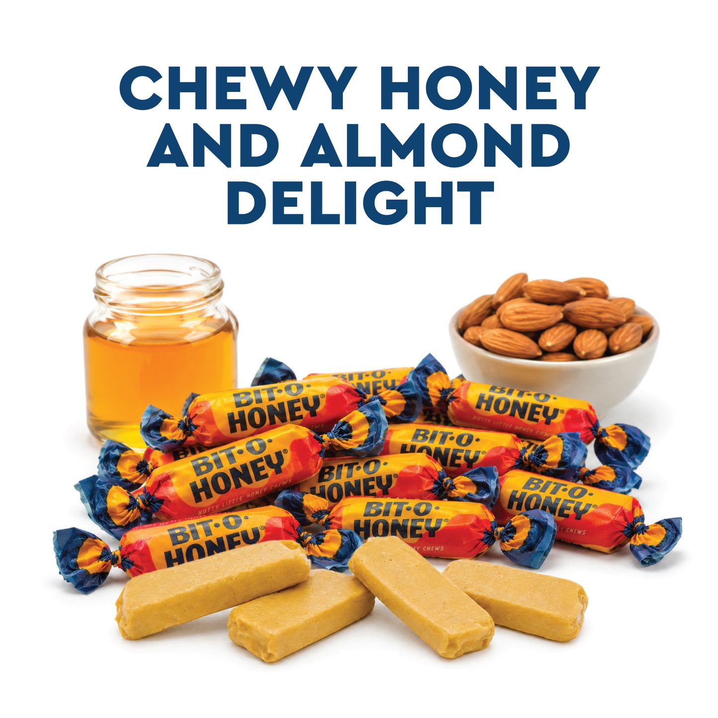 Bit-O-Honey Candy - 3 LB Bulk Bag - Individually Wrapped Retro Candy - Real Honey And Almond Taffy
