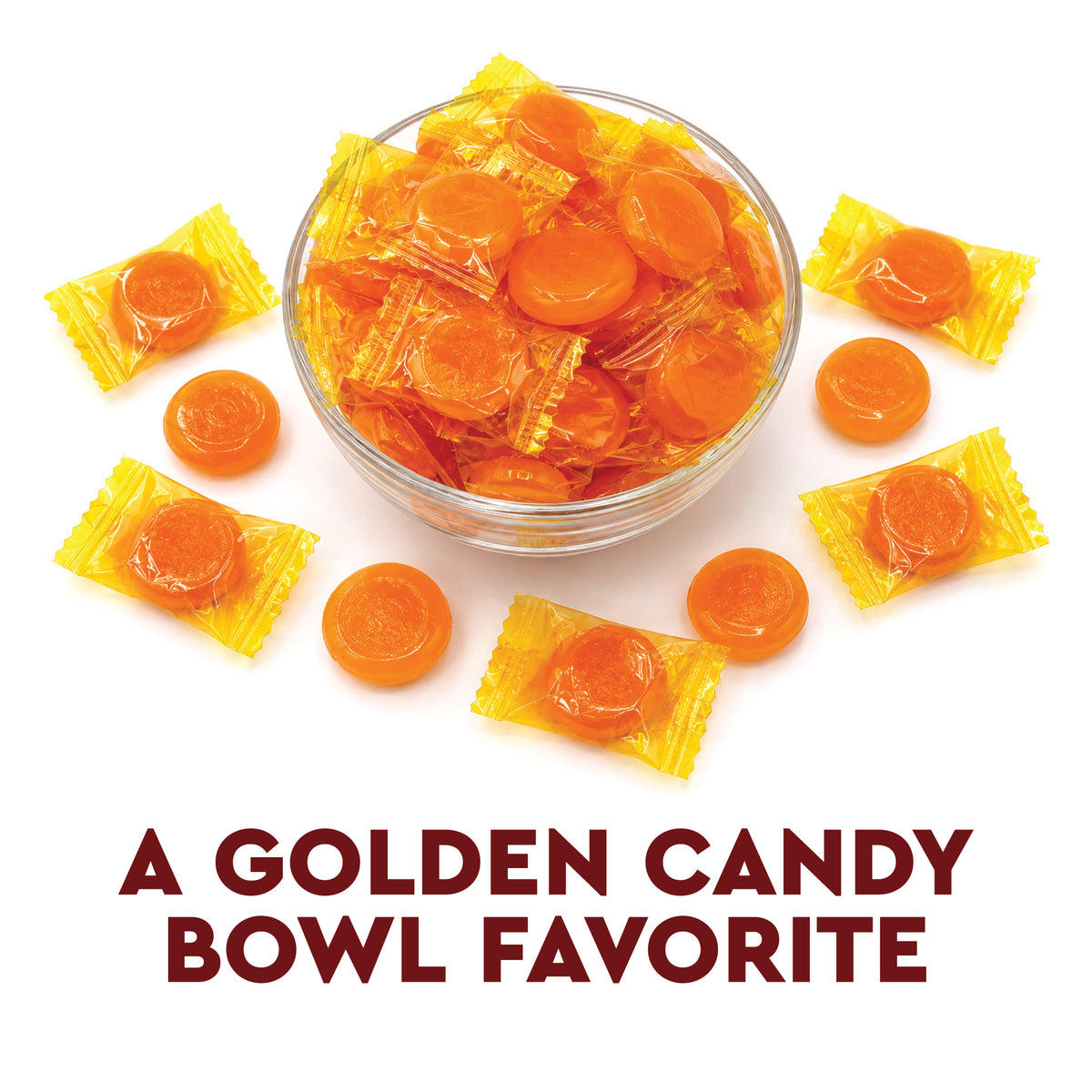 Butterscotch Discs Hard Candy, 2 Pound Bulk Bag, Individually Wrapped | Old-Fashioned Butterscotch Hard Candy with Rich Buttery Flavor, Perfect for Candy Bowls, Parties, Offices & Everyday Snacking
