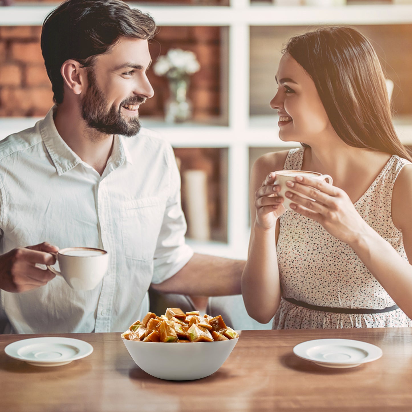 Caramel Cubes Candy Green Apple Filling - 1 Pound Bulk Bag -Individually Wrapped, Caramel Chews Soft Classic Chewy Candy, For all Holidays And Any Occasion. (Approx 75 Count)