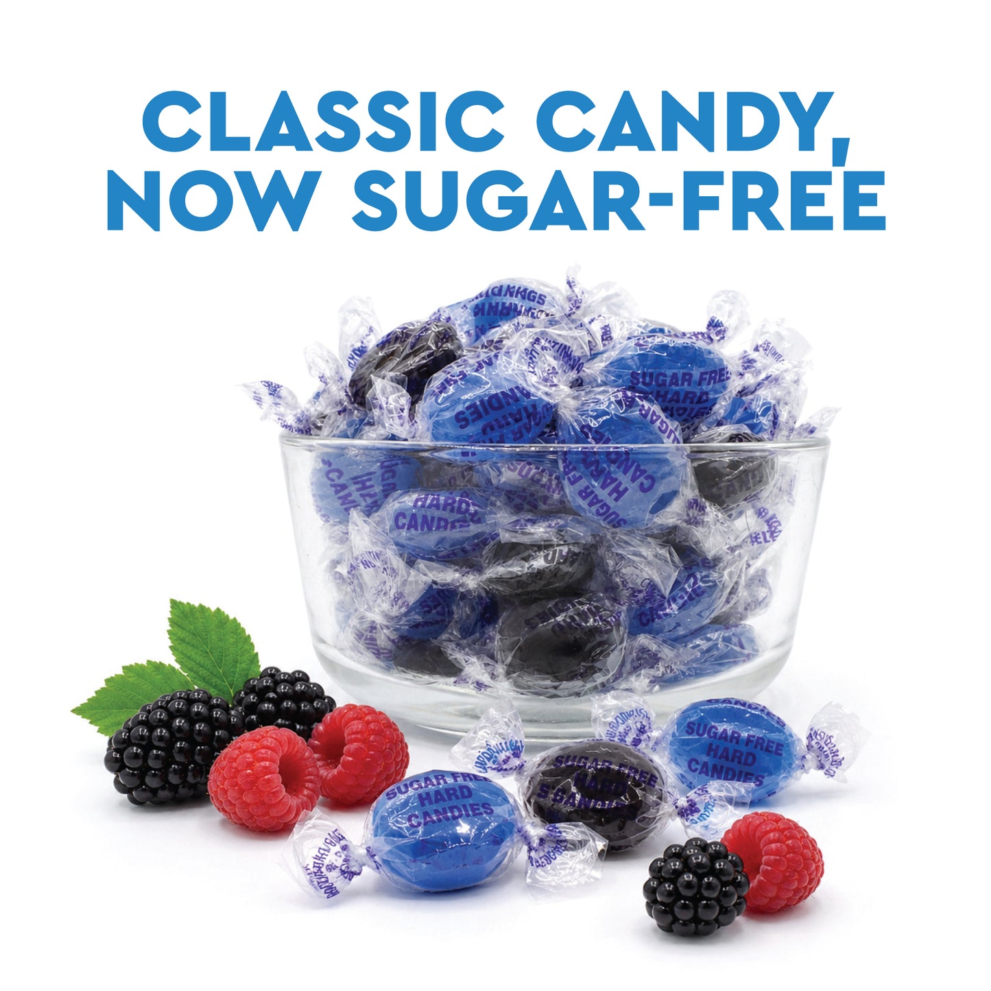 Sugar Free Mixed Berry Hard Candy – 1 lb Bulk Bag, Individually Wrapped Keto & Diabetic‑Friendly Low‑Carb Zero Sugar Gourmet Flavored Discs