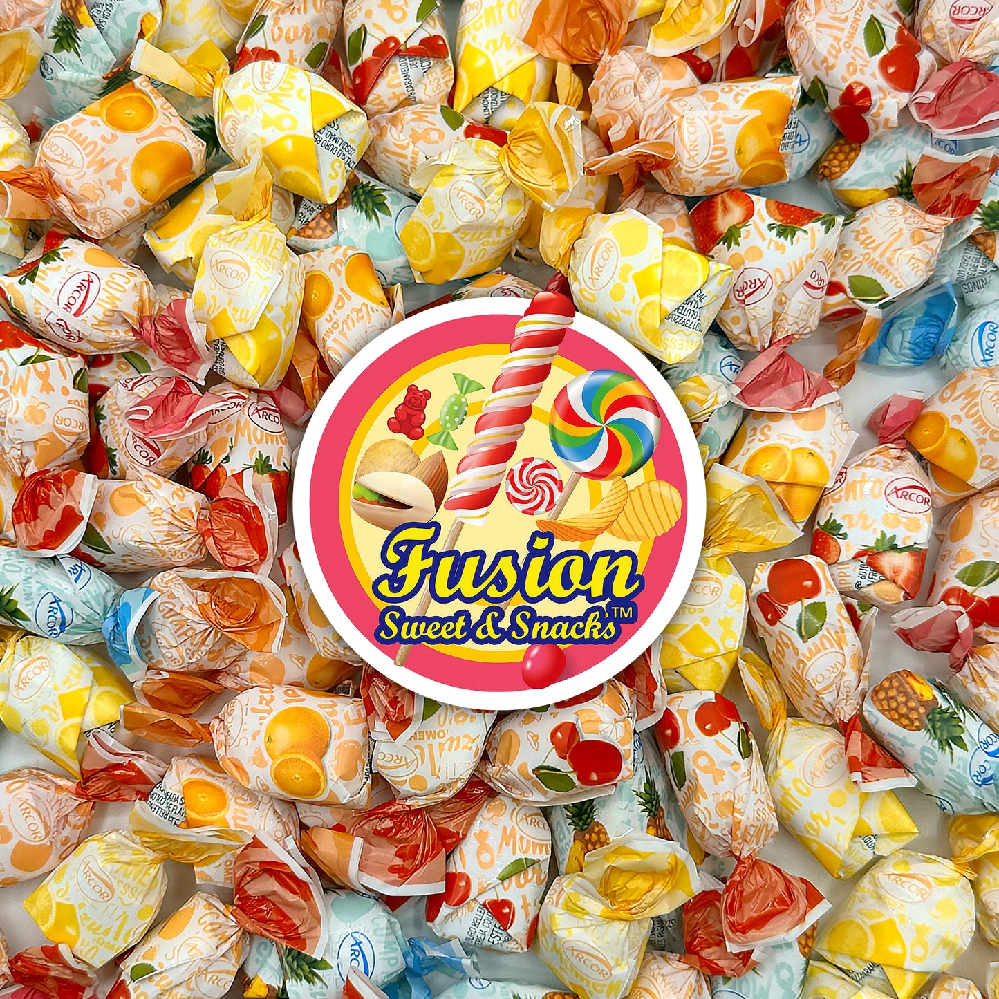 Fruit Filled Candy - Assorted 1 Pound Bulk Bag, Arcor Bon Bon Fruitfuls Candy, Individually Wrapped Hard Candy