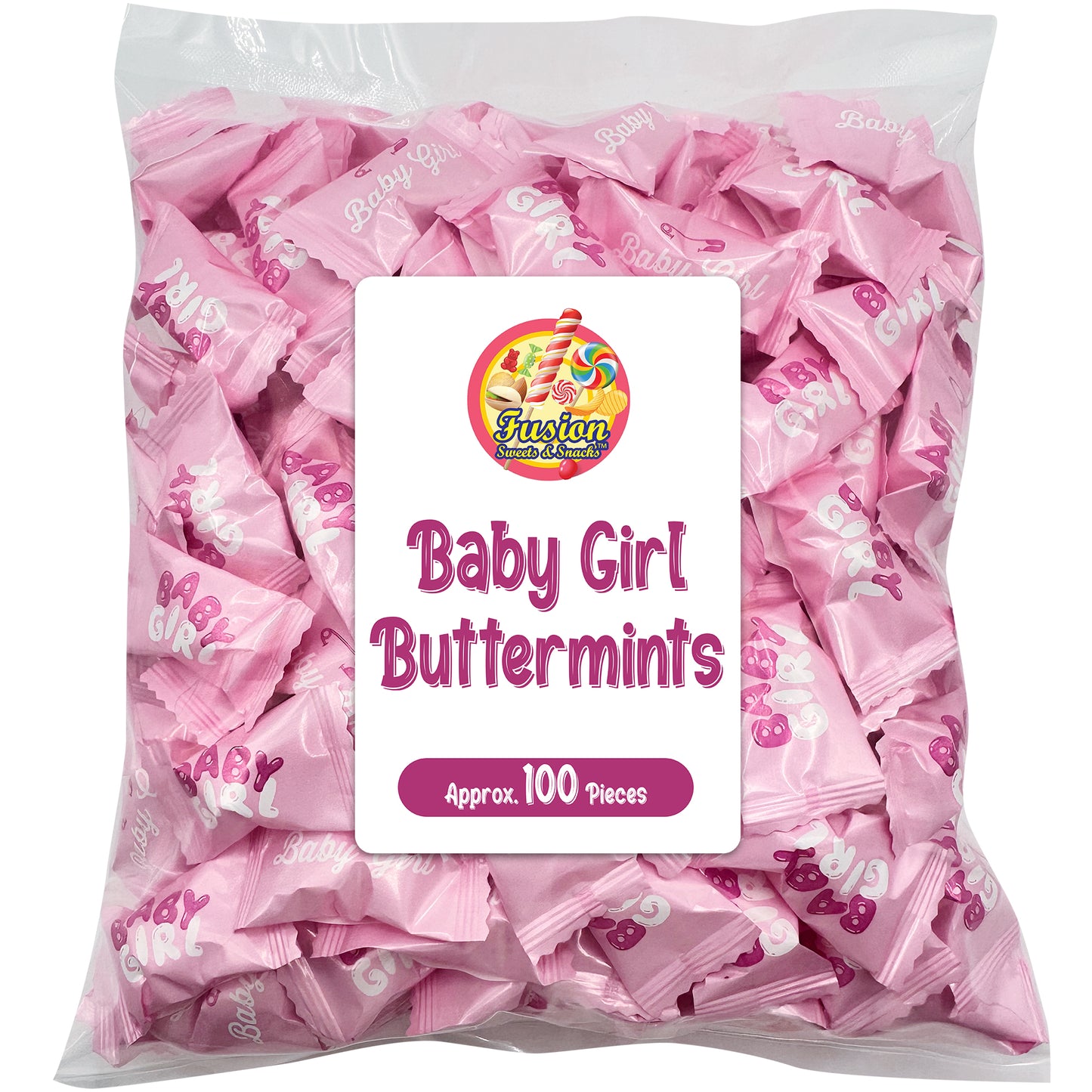 Baby Girl Buttermints - 100 Count - Baby Shower Butter Mints - Baby Shower Candy
