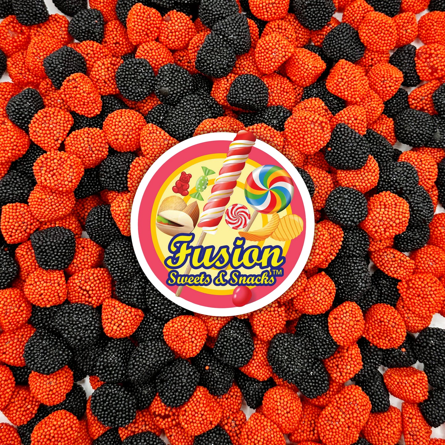 Berries Gummy Candy - 1 Pound Bulk Bag, Crunchy Red And Black Candy - Raspberry And Blackberry Berry Gummies