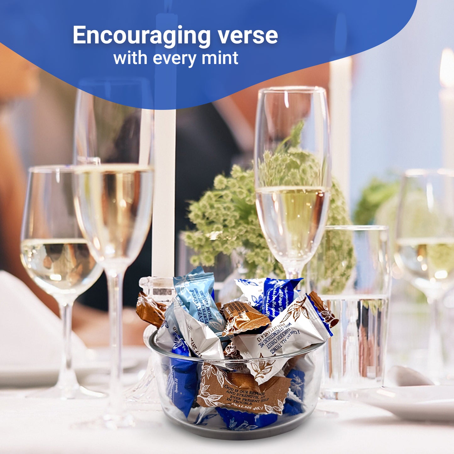 Bible Verse Buttermints 100 Count – Soft Butter Mints Individually Wrapped After Dinner Mint, Christian Scripture Candy, Thank You Party Mints & Hospitality Buttermints Bulk