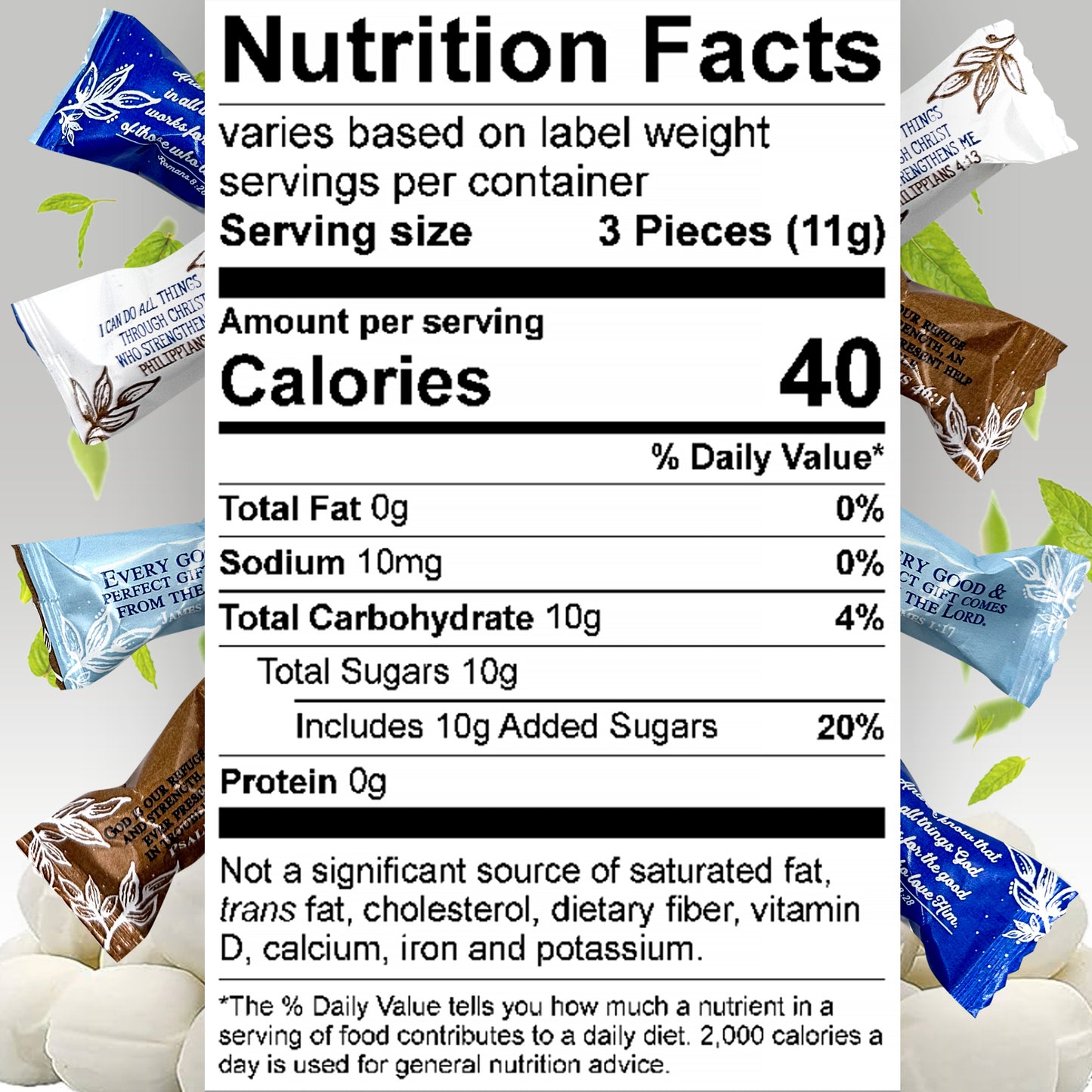 Bible Verse Buttermints 100 Count – Soft Butter Mints Individually Wrapped After Dinner Mint, Christian Scripture Candy, Thank You Party Mints & Hospitality Buttermints Bulk