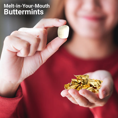 Gold Buttermints (Approx. 60 Count) - Butter Mints Individually Wrapped - Wedding Mints