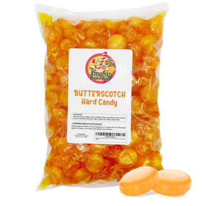 Butterscotch Hard Candy - 3LB Bag of Individually Wrapped Butter Scotch Bulk Candy, Yellow Butterscotch Discs Are Perfect For Snacks And Parties.