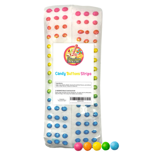 Candy Buttons Strips, Rainbow Buttons on Paper, Approximately 50 Strips of Fruit Flavor Vintage Dots Candy, Rainbow Candies