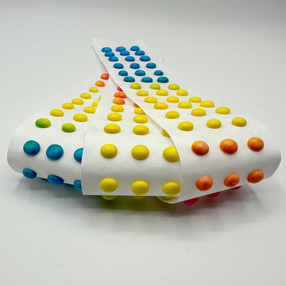 Candy Buttons Strips, Rainbow Buttons on Paper, Approximately 25 Strips of Fruit Flavor Vintage Dots Candies, Pastel Rainbow Candy Buttons on Paper Strips in Bulk G