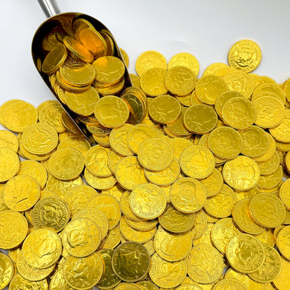 Gold Candy Coins, 100 Count | Gourmet Chocolate Coins for Hanukkah, Pirate Parties, Birthdays & Celebrations | Crafted from Premium Ingredients, Kosher, Non-GMO Certified