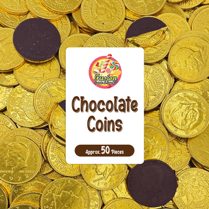 Gold Candy Coins, 50 Count | Gourmet Chocolate Coins for Hanukkah, Pirate Parties, Birthdays & Celebrations | Crafted from Premium Ingredients, Kosher, Non-GMO Certified