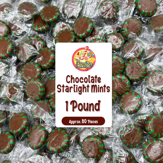 Chocolate Starlight Mints Individually Wrapped, 1 Pound | Mint Chocolate Candy & Starlite Mints for Parties, Offices, Buffets | Rich Cocoa Hard Treats, Premium Candy Gift Bag Favors