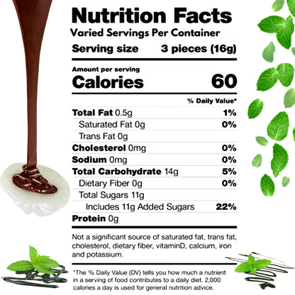 Chocolate Filled Candy - 1 Pound Bulk Bag - Arcor Chocolate Mints Hard Candy, Approx 80 Pieces, Naturally Flavored Treats