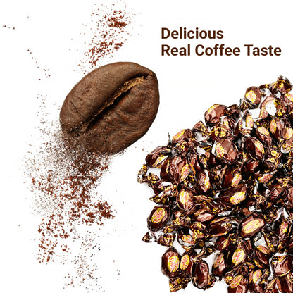 Coffee Candy - 1 LB Coffee Candy Individually Wrapped, Coffee Hard Candy In Bulk For Real Coffee Lovers