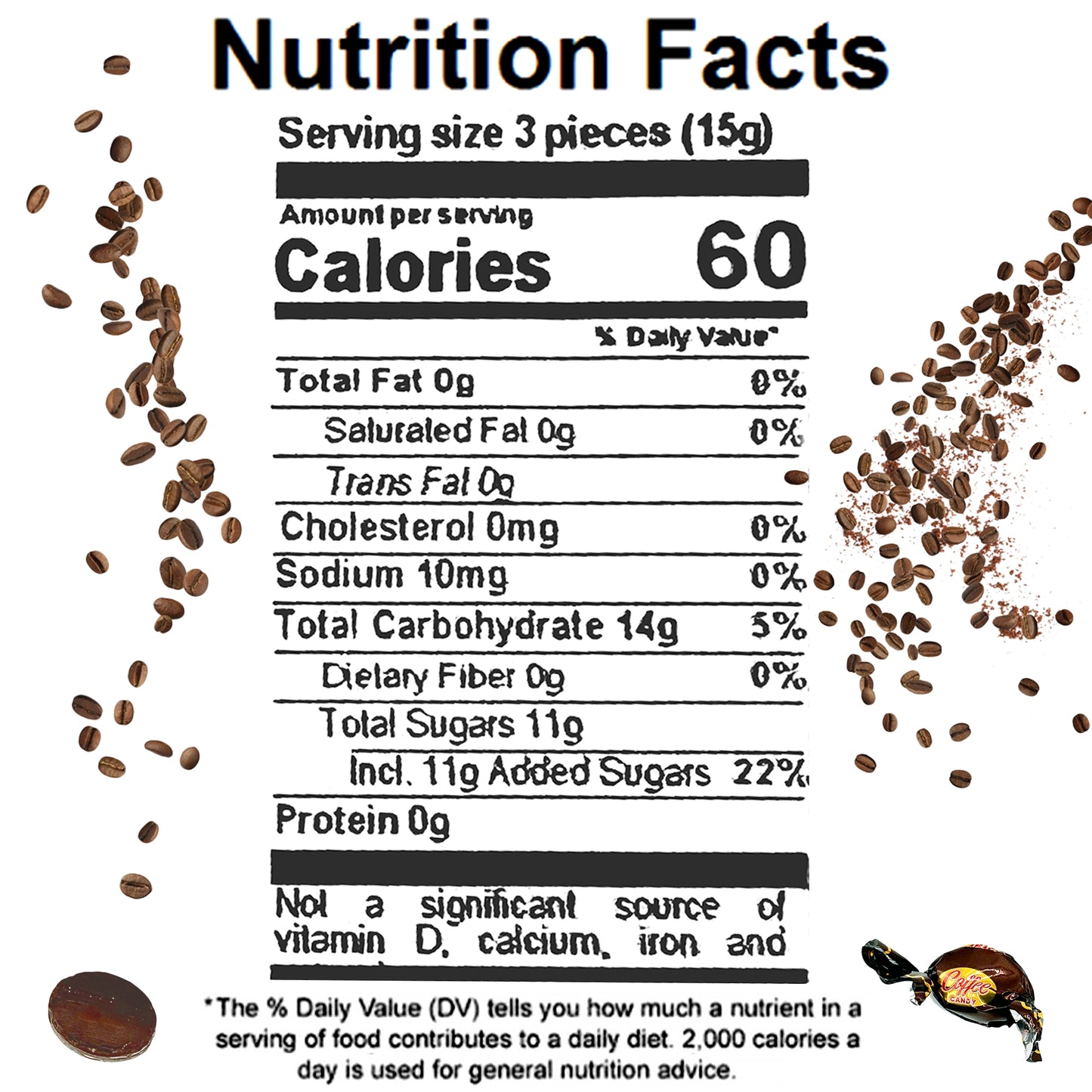 Coffee Candy - 1 LB Coffee Candy Individually Wrapped, Coffee Hard Candy In Bulk For Real Coffee Lovers