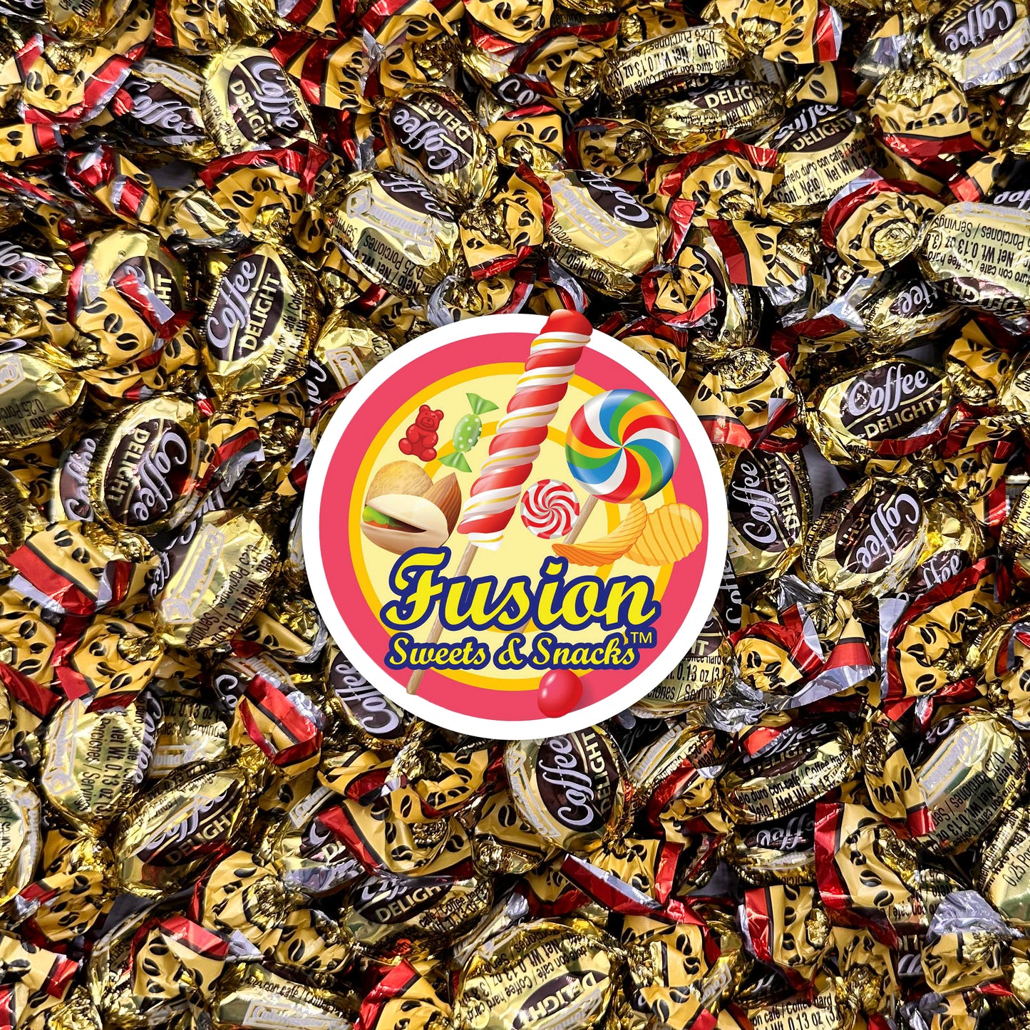 Coffee Delight - 1 Pound Bulk Bag - Coffee Candy Individually Wrapped - Hard Candy, Gluten Free Treat, Made With Real Beans