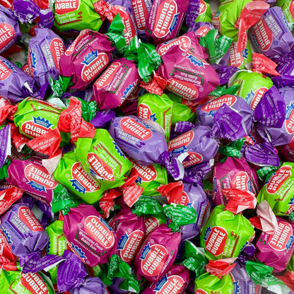Dubble Bubble Assorted Fruit Flavor Gum - 1 Pound Bulk Bag of 3 Flavor Individually Wrapped Bubble Gum - Grape, Watermelon, Apple - Chewing Bubble Gum