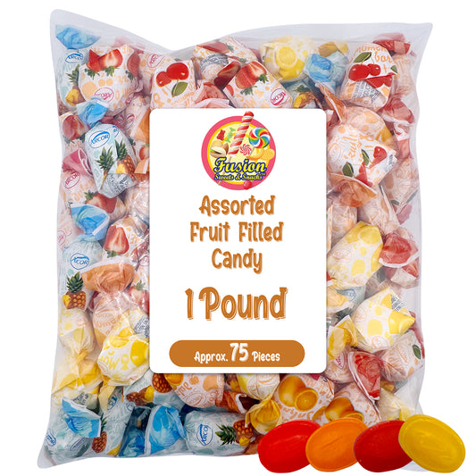 Fruit Filled Candy - Assorted 1 Pound Bulk Bag, Arcor Bon Bon Fruitfuls Candy, Individually Wrapped Hard Candy