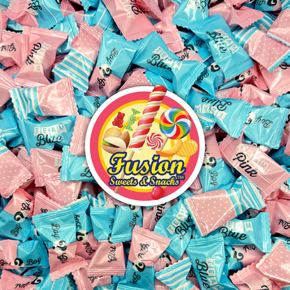 Gender Reveal Buttermints Individually Wrapped, 100 Count | Pink and Blue Candy for Gender Reveal Party Favors & Baby Shower Mints | Sweet After Dinner Treats, Thank You Candy Gifts for Guests