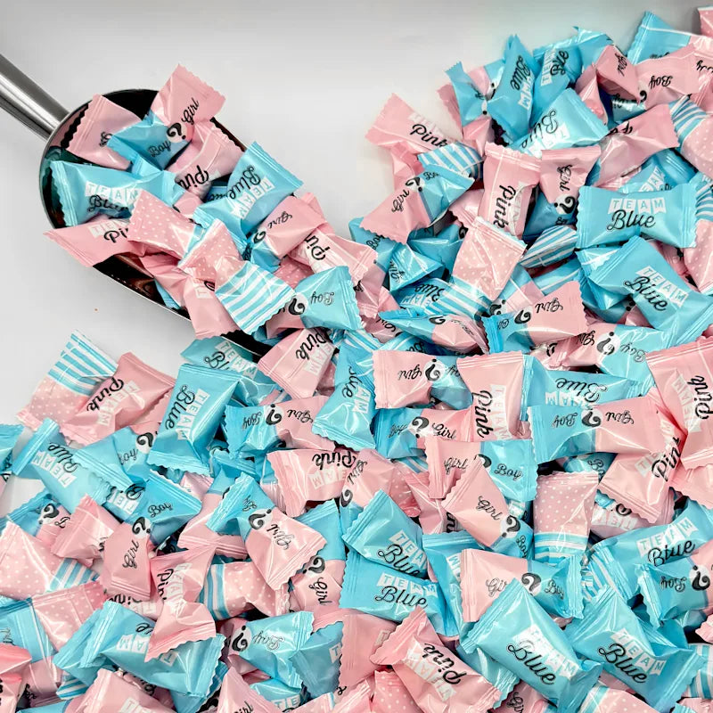 Gender Reveal Buttermints Individually Wrapped, 100 Count | Pink and Blue Candy for Gender Reveal Party Favors & Baby Shower Mints | Sweet After Dinner Treats, Thank You Candy Gifts for Guests