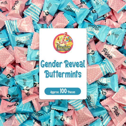 Gender Reveal Buttermints Individually Wrapped, 100 Count | Pink and Blue Candy for Gender Reveal Party Favors & Baby Shower Mints | Sweet After Dinner Treats, Thank You Candy Gifts for Guests