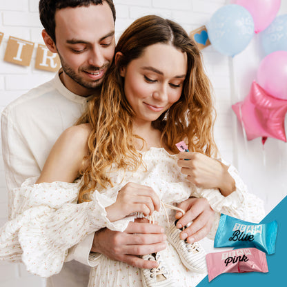 Gender Reveal Buttermints Individually Wrapped, 100 Count | Pink and Blue Candy for Gender Reveal Party Favors & Baby Shower Mints | Sweet After Dinner Treats, Thank You Candy Gifts for Guests