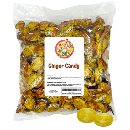 Ginger Candy - 1 Pound Bag - Hard Ginger Candy For Nausea Relief And Digestion Aid - Individually Wrapped Candies