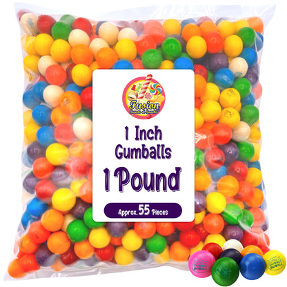 Gumballs 1 Inch - 1 Pound Bag - Gum Balls For Gumball Machine - Gumballs Bulk - Gum Ball Machine Refill - Assorted Fruit Flavor
