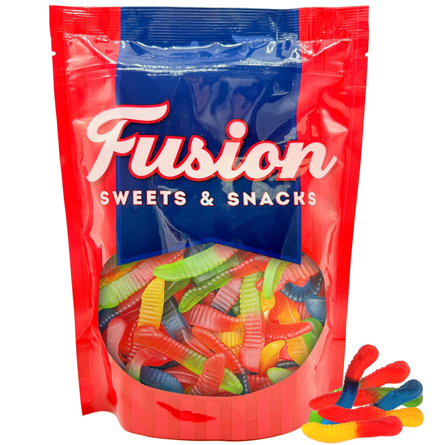 Gummy Worms, 1 Pound Bag, Assorted Fruit Flavors, Made With Real Fruit Juice, Classic Gummy Worms Chewy Candy for Parties, Buffets, Snacking