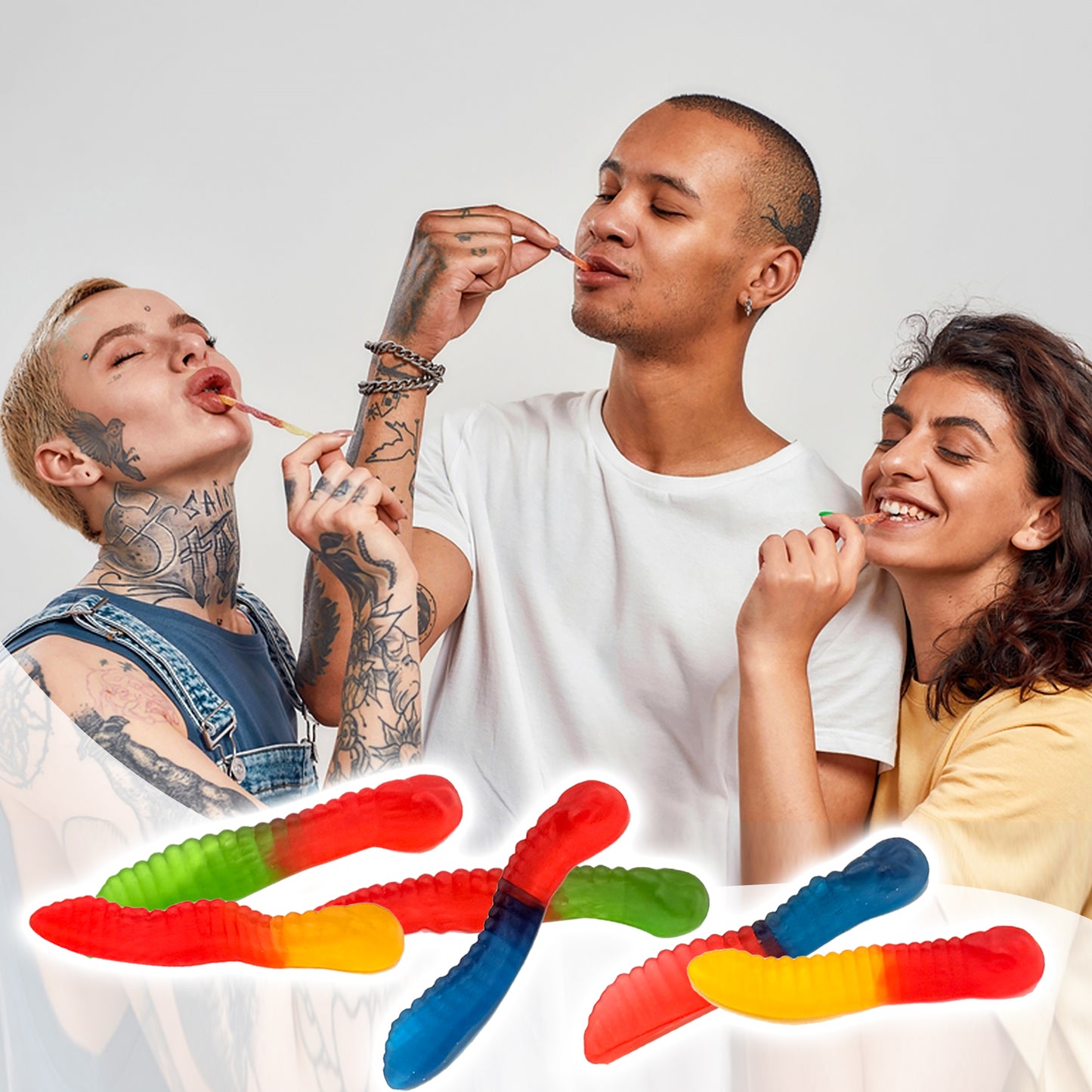 Gummy Worms, 1 Pound Bag, Assorted Fruit Flavors, Made With Real Fruit Juice, Classic Gummy Worms Chewy Candy for Parties, Buffets, Snacking