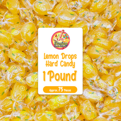 Lemon Drops Hard Candy – 1 Pound Bag (Approx. 75 Pieces) – Individually Wrapped Old Fashioned Italian Lemon Candy – Perle di Sole Tart Citrus Drop Treats