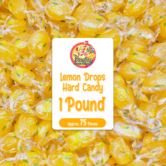 Lemon Drops Hard Candy – 1 Pound Bag (Approx. 75 Pieces) – Individually Wrapped Old Fashioned Italian Lemon Candy – Perle di Sole Tart Citrus Drop Treats