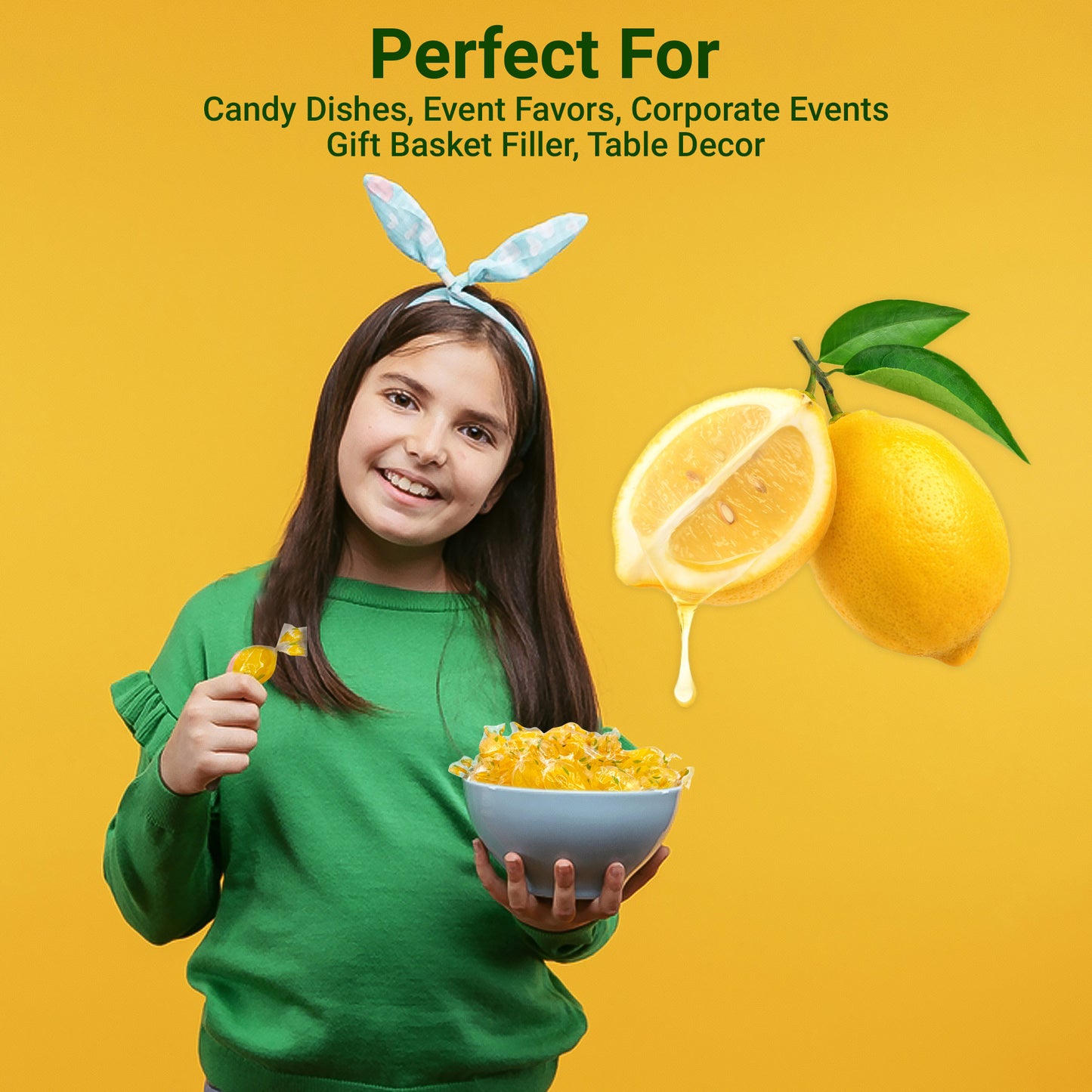 Lemon Drops Hard Candy – 1 Pound Bag (Approx. 75 Pieces) – Individually Wrapped Old Fashioned Italian Lemon Candy – Perle di Sole Tart Citrus Drop Treats
