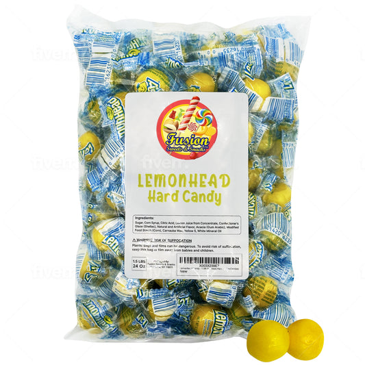 Lemonhead Candy - 1.5lb Bulk Bag, Individually Wrapped Original Lemon Head Hard Yellow Candies - The Perfect Candy For Parties, Movie Nights And Snacking